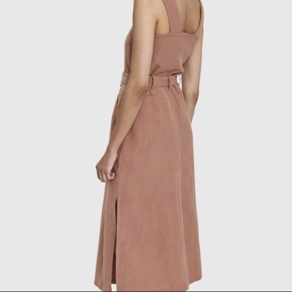Farrow Daphne Linen Button Dress in Terracotta - Picture 4 of 4